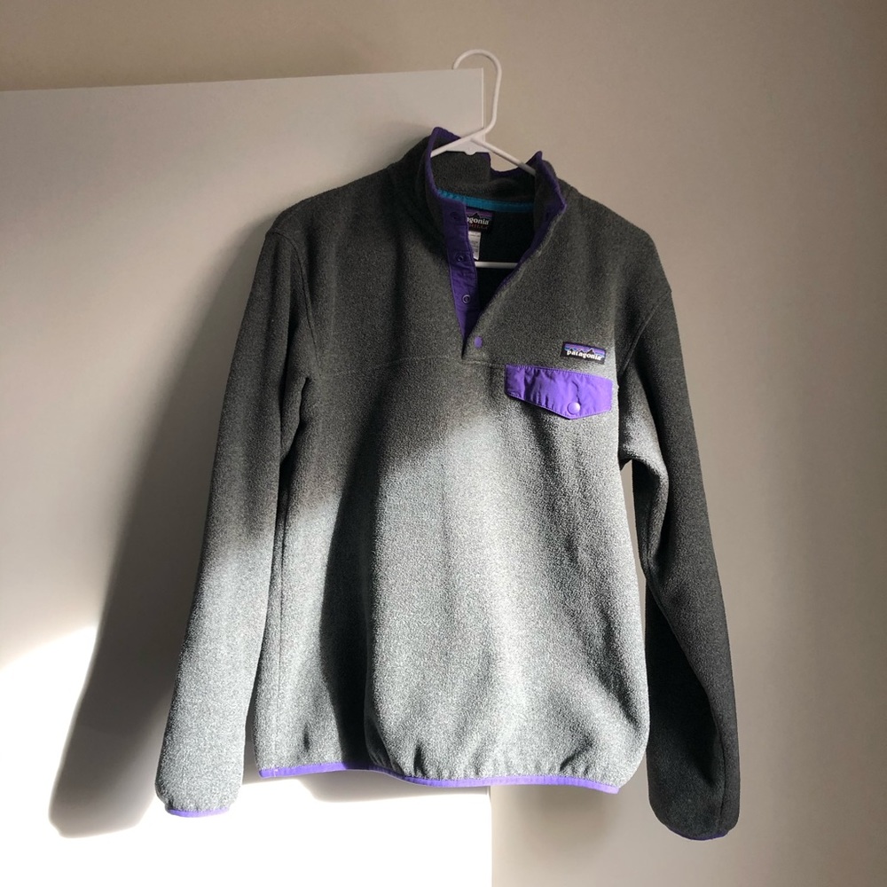 Patagonia Women’s M Grey + Purple Synchilla